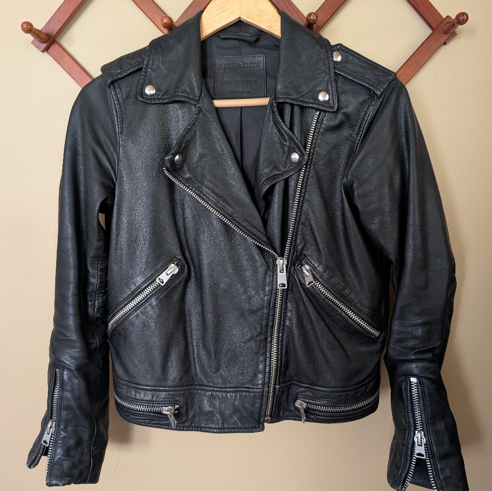 all saints bourne leather moto jacket